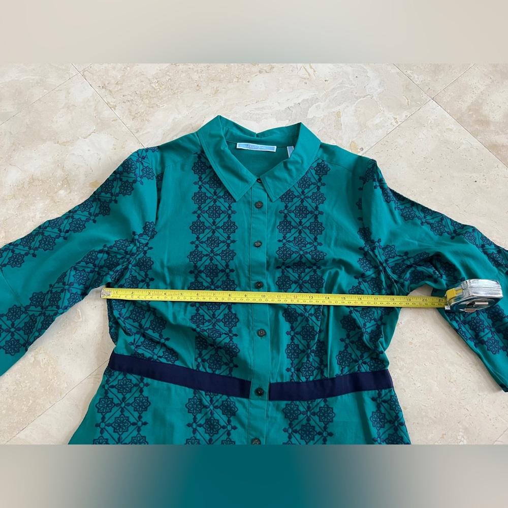 Draper James Green with Navy Ribbon & Embroidery Dress - Picture 9 of 11